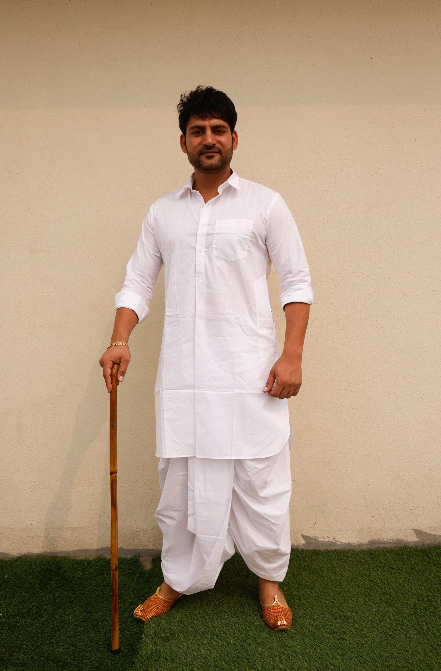 Traditional Haryanvi Dhoti Kurta with Khandwa for Men | Cotton Ready-to-Wear Ethnic Set